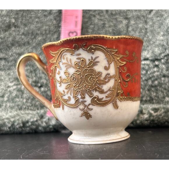 c1940s Demitasse Teacup Porcelain Hand Painted Occupied Japan - Picture 8 of 10